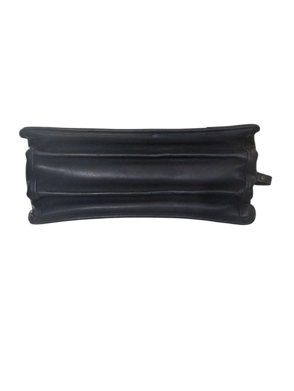 Jack George Men's Vintage Black Leather Briefcase Computer Bag   With Strap